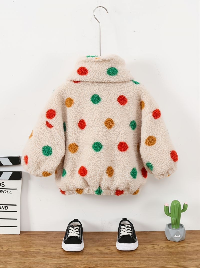 Babypiger Polka Dots Sød Fleecejakke Til Vinter