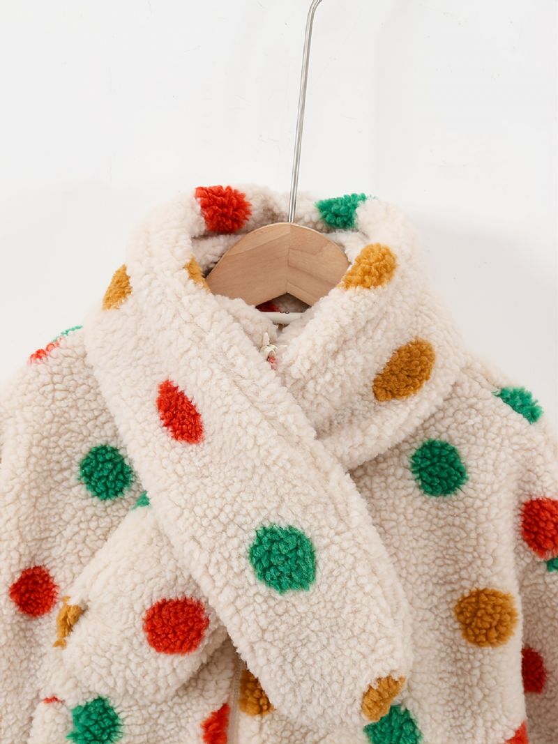 Babypiger Polka Dots Sød Fleecejakke Til Vinter