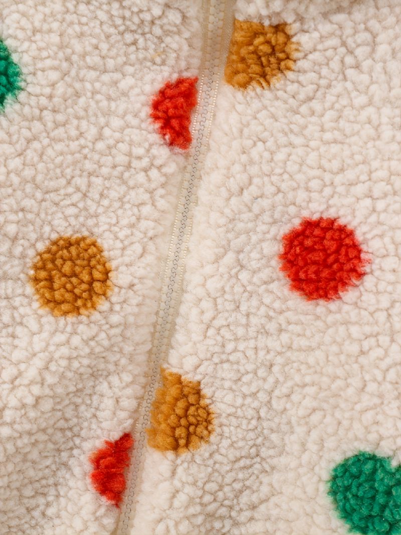 Babypiger Polka Dots Sød Fleecejakke Til Vinter