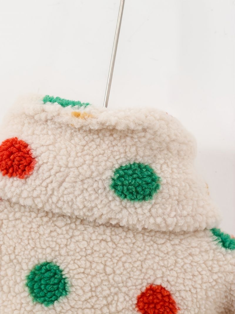 Babypiger Polka Dots Sød Fleecejakke Til Vinter