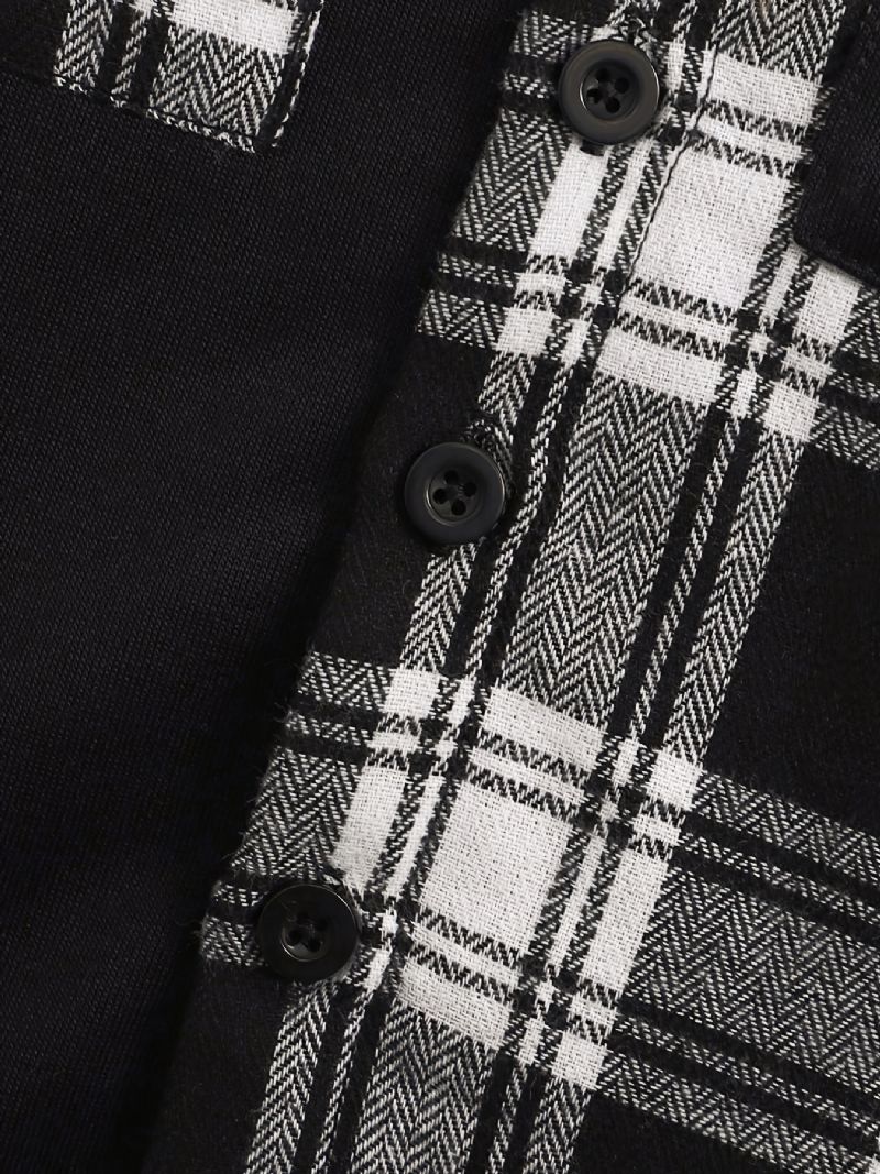 Børn Drenge Plaid Patchwork Hættejakke Børnetøj Vinter Nyhed