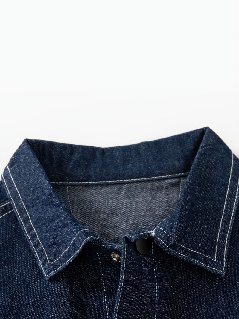 Børnemode Casual Pocket Denimjakke Efterår Vinter