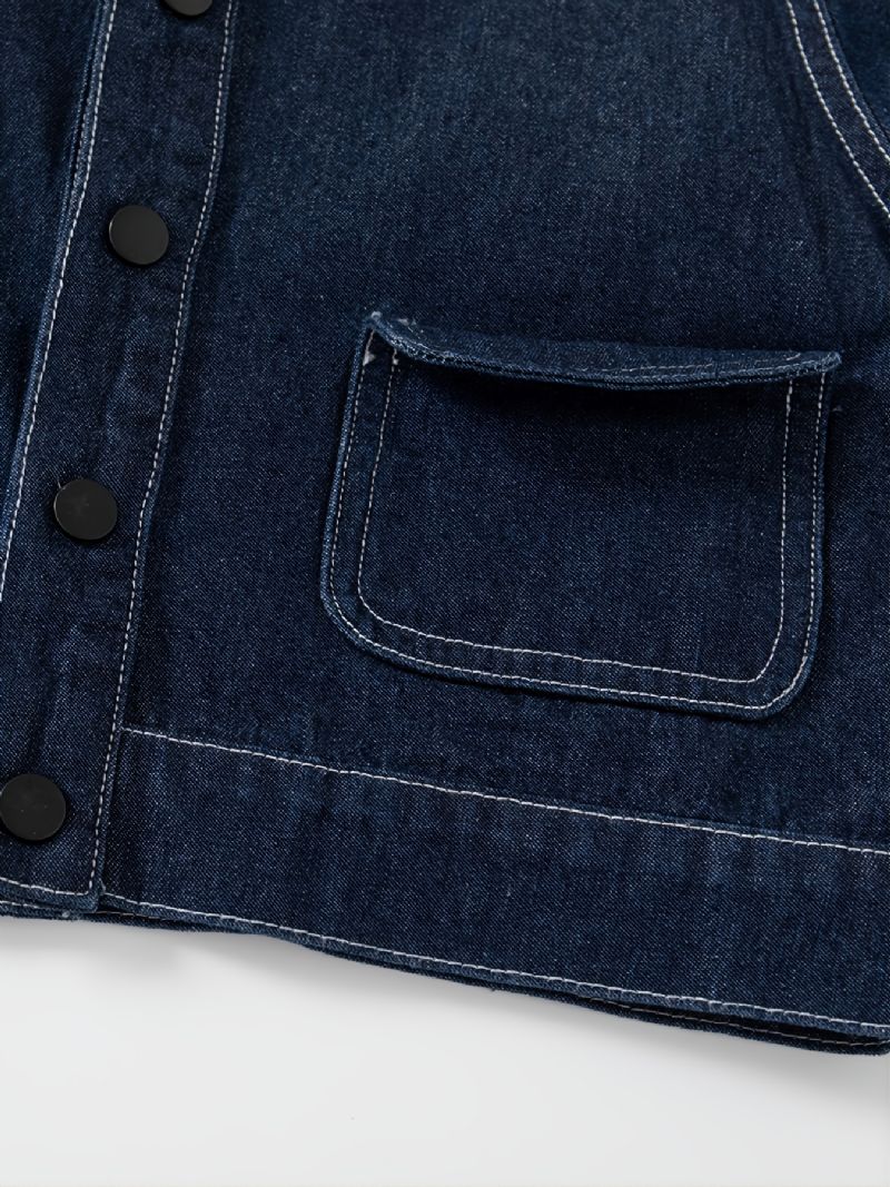 Børnemode Casual Pocket Denimjakke Efterår Vinter