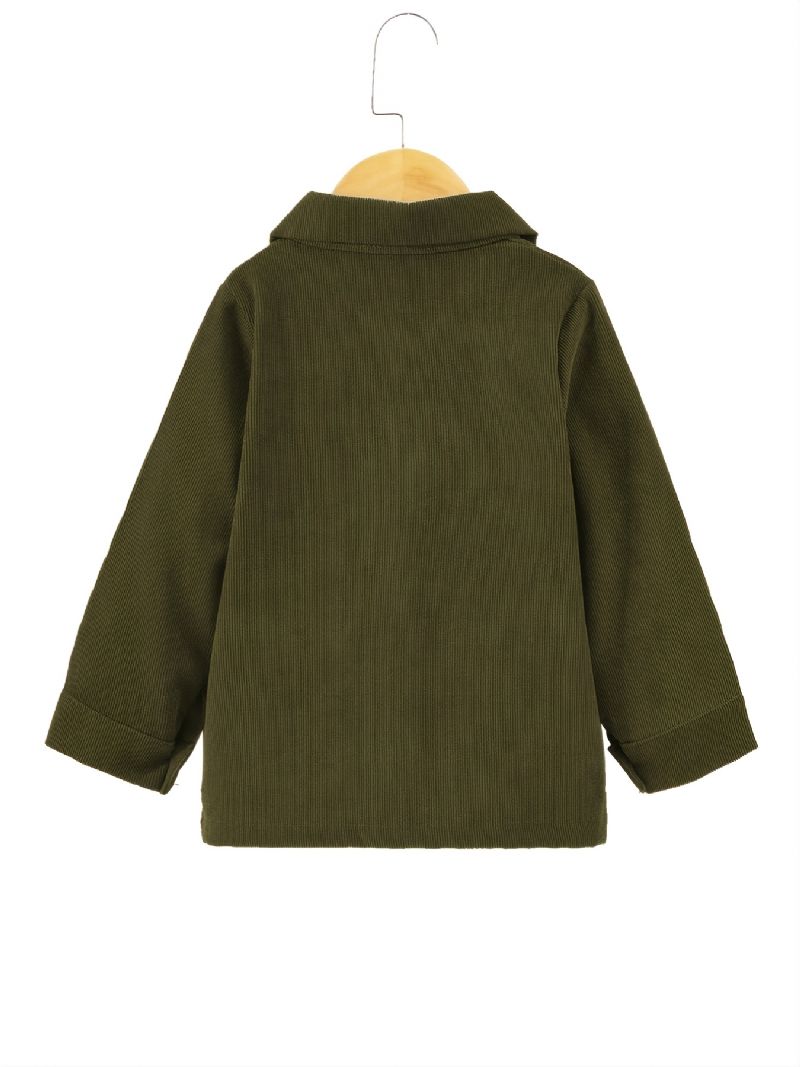 Drenge Army Green Corduroy Button Down Jacket Børnetøj