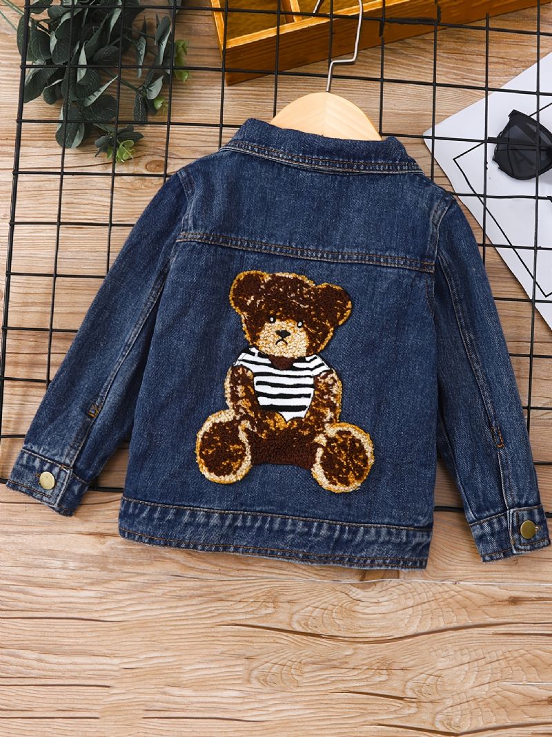 Piger Button-up Reverskrave Denimjakke Børnetøj