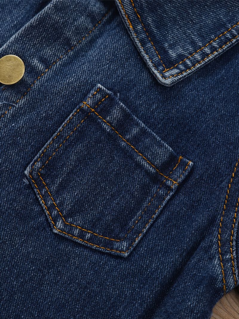 Piger Button-up Reverskrave Denimjakke Børnetøj