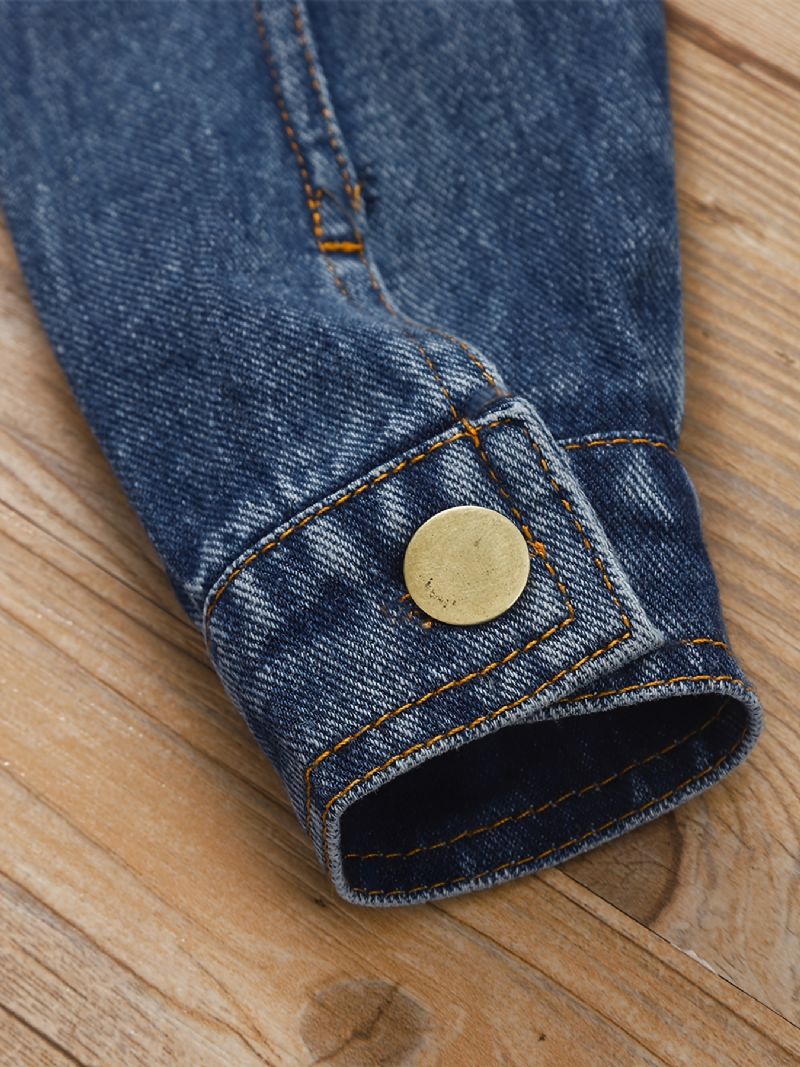 Piger Button-up Reverskrave Denimjakke Børnetøj