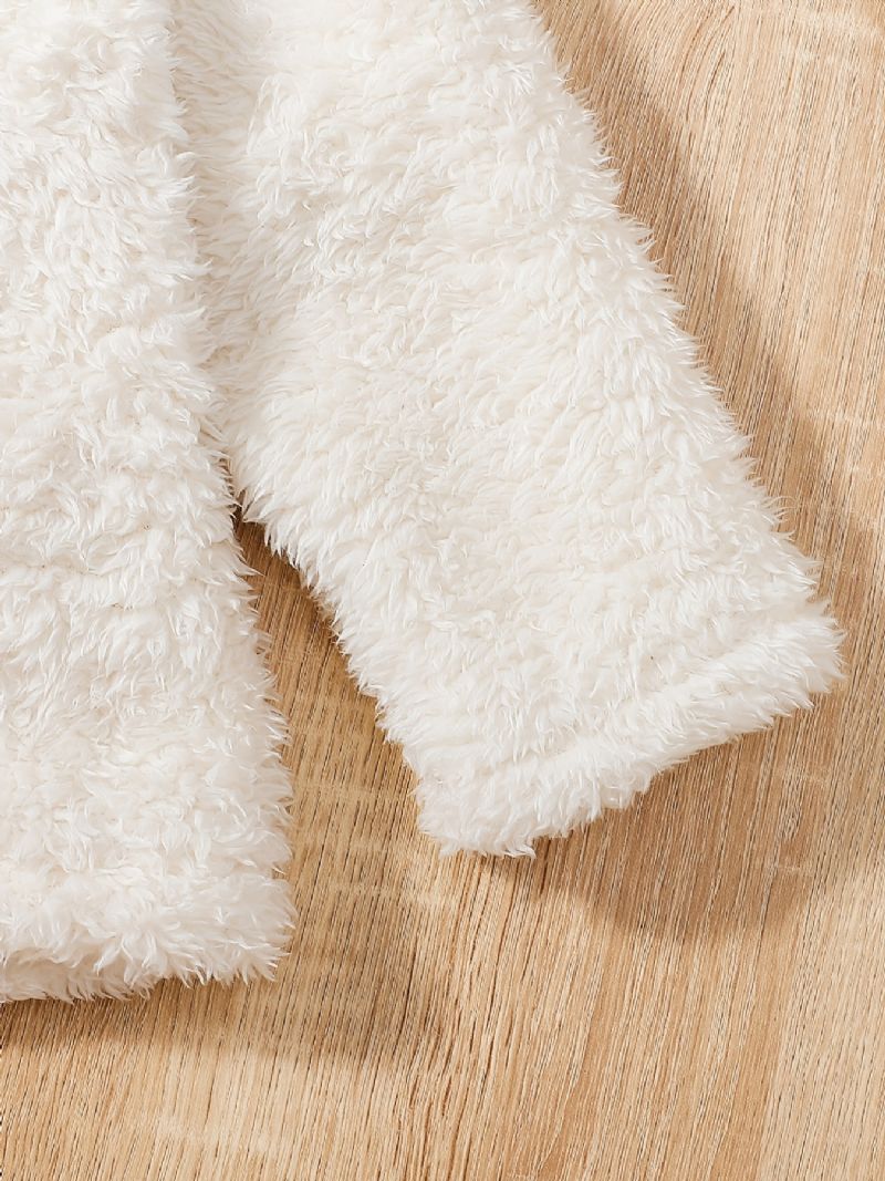 Piger Casual Vendbar Fleece Termisk Hættejakke Til Vinter