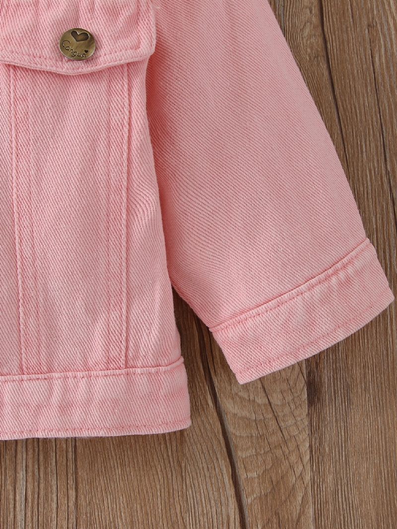 Piger Denimjakke Langærmet Cardigan Solide Modejakker