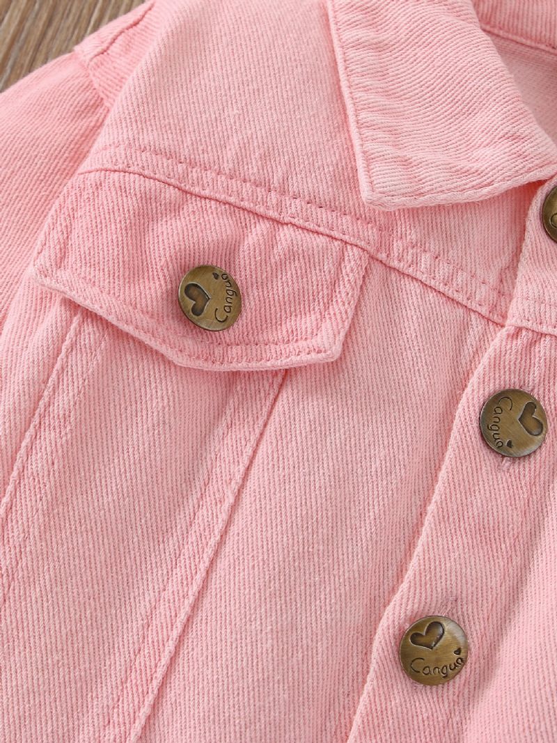 Piger Denimjakke Langærmet Cardigan Solide Modejakker