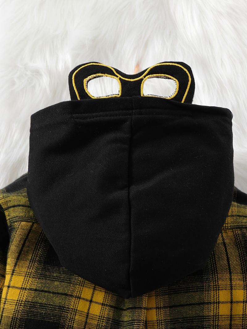 Piger Flanell Plaid Button-up Hættejakke Børnetøj