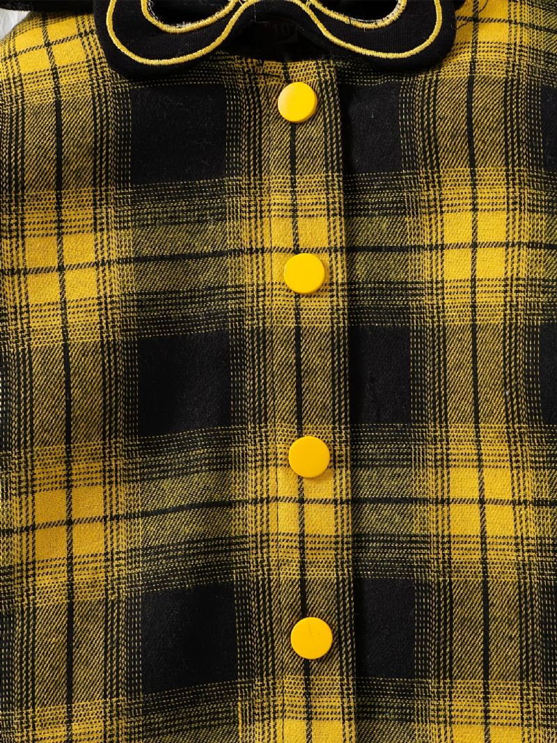 Piger Flanell Plaid Button-up Hættejakke Børnetøj