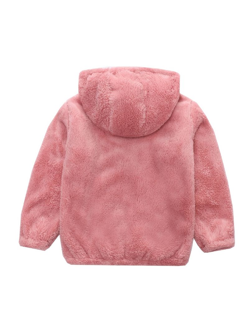Piger Fleece Hættejakke Med Lynlås Til Vinter Børnetøj Overtøj