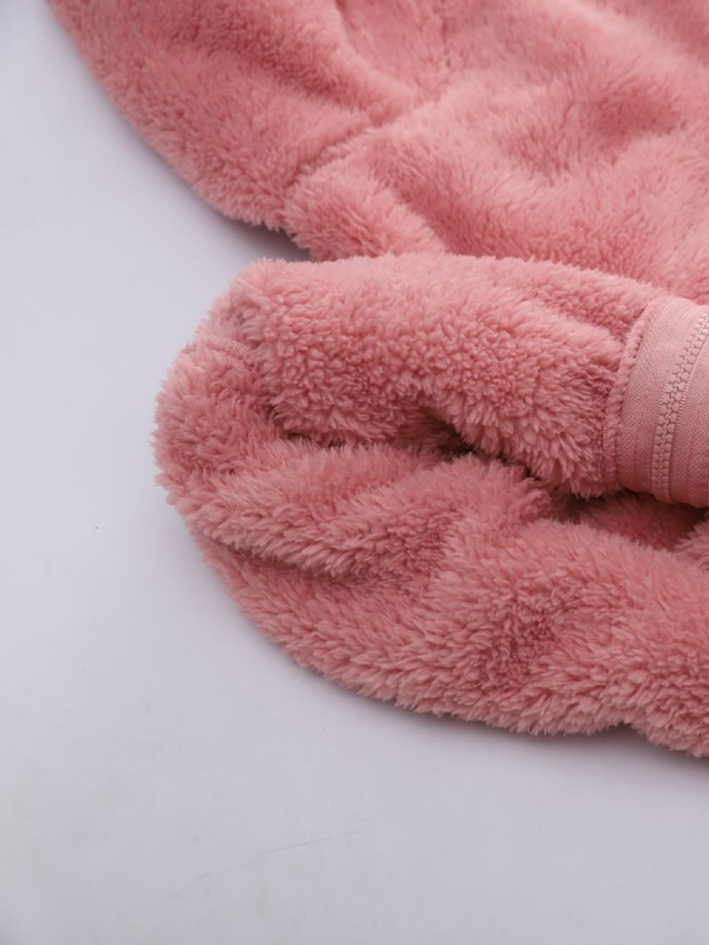 Piger Fleece Hættejakke Med Lynlås Til Vinter Børnetøj Overtøj