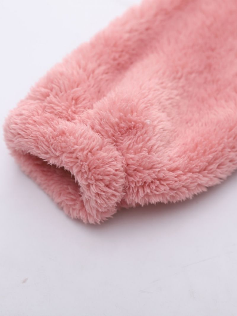 Piger Fleece Hættejakke Med Lynlås Til Vinter Børnetøj Overtøj