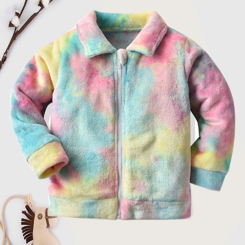 Piger Tie Dye Fleece Lynlåsjakke Til Vintertøj Til Børn