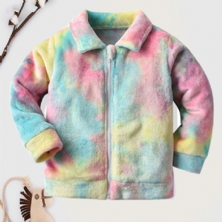 Piger Tie Dye Fleece Lynlåsjakke Til Vintertøj Til Børn