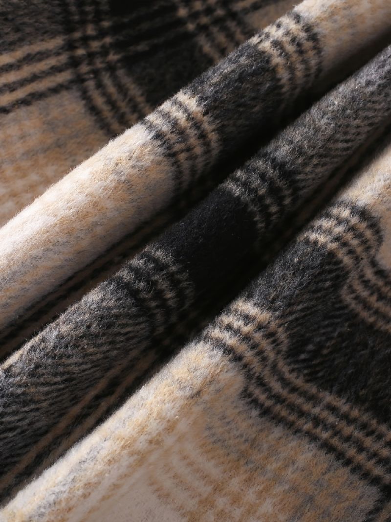 Småbørn Piger Plaid Langærmet Fleece Varm Knap Jakke Tøj