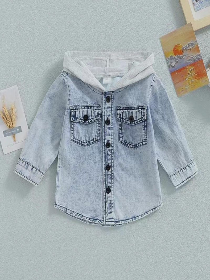 Toddler Baby Hættejakker Langærmet Button Down Top Drenge Piger