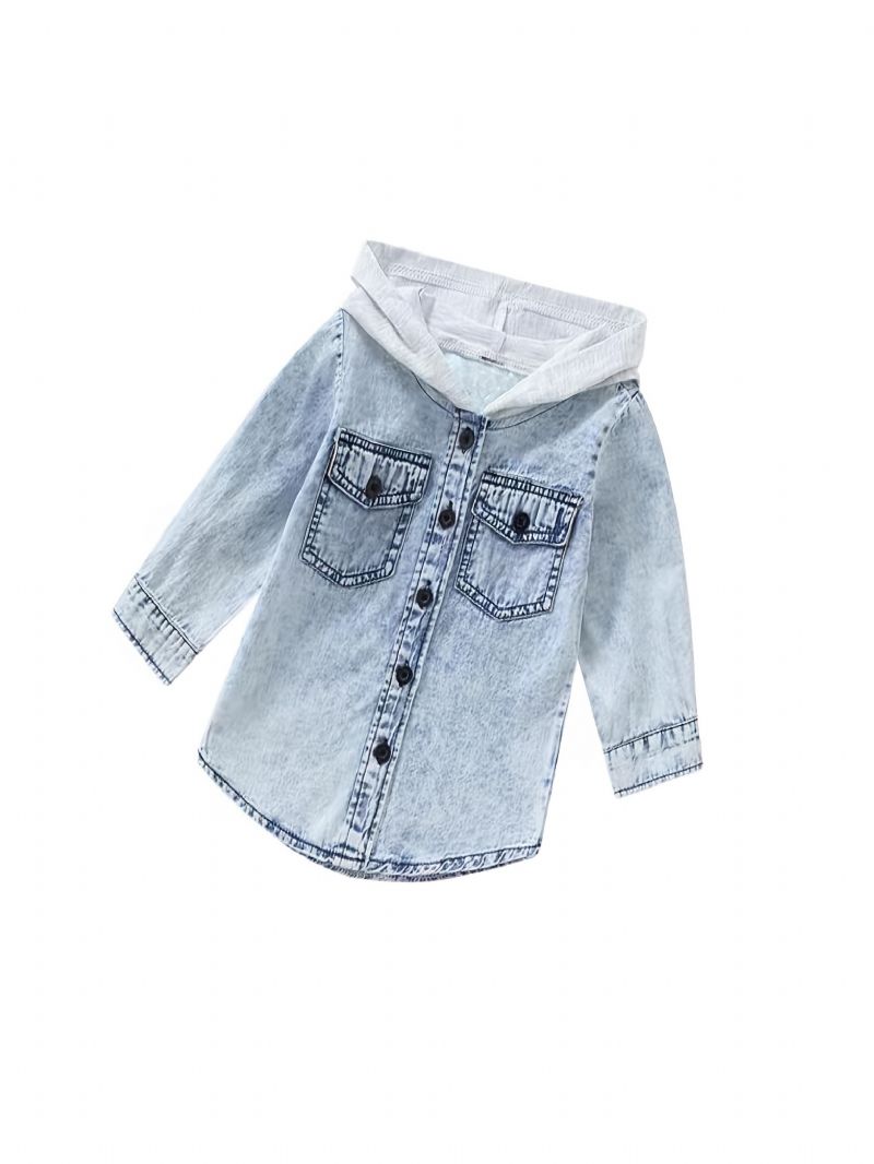 Toddler Baby Hættejakker Langærmet Button Down Top Drenge Piger