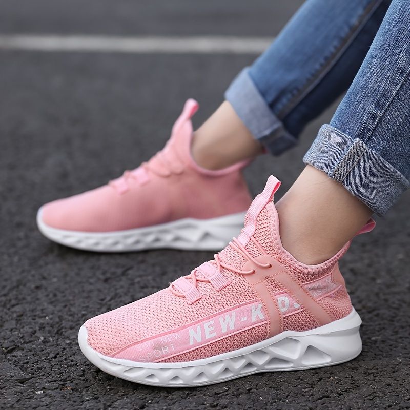 Afslappede Løbesko Til Piger Low Top Letvægts Bløde Åndbare Sneakers Slip-on Mesh Træningssko