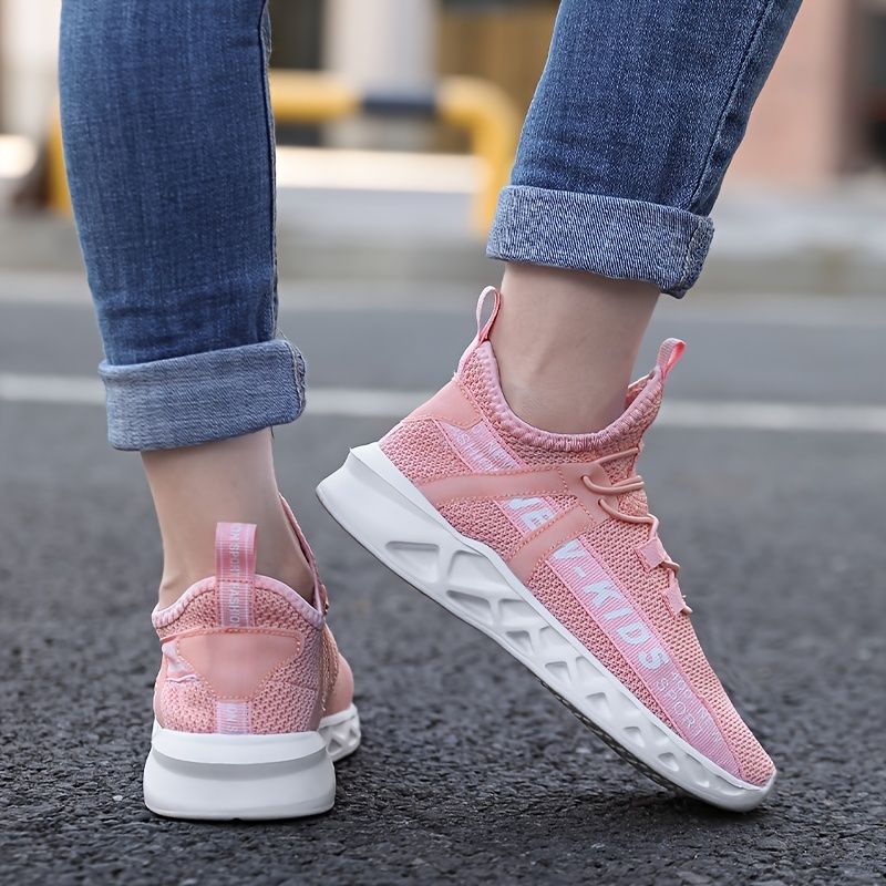 Afslappede Løbesko Til Piger Low Top Letvægts Bløde Åndbare Sneakers Slip-on Mesh Træningssko
