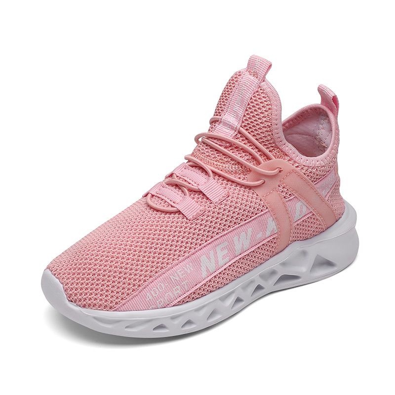Afslappede Løbesko Til Piger Low Top Letvægts Bløde Åndbare Sneakers Slip-on Mesh Træningssko