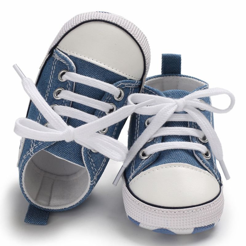 Baby's Star Bløde Anti-slip High Top Canvas Denim Sko