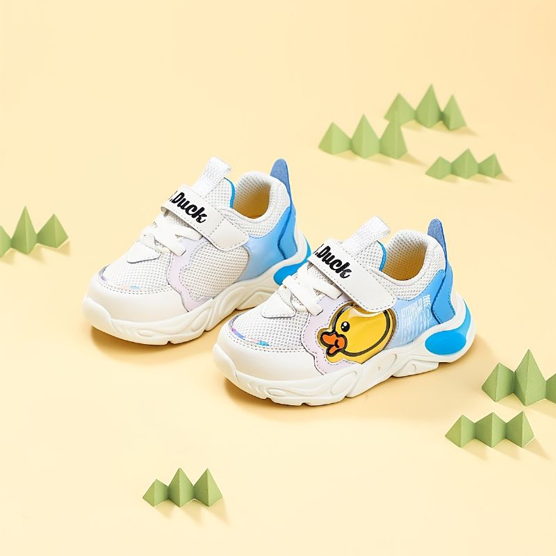 B.duck Cute Cartoon Mesh-sneakers Med Andetryk Lette Skridsikre Stødabsorberende Sneakers Med Krogløkke Til Gående Drenge Piger