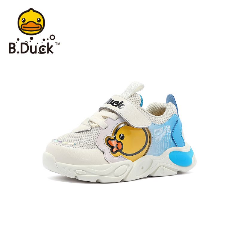 B.duck Cute Cartoon Mesh-sneakers Med Andetryk Lette Skridsikre Stødabsorberende Sneakers Med Krogløkke Til Gående Drenge Piger