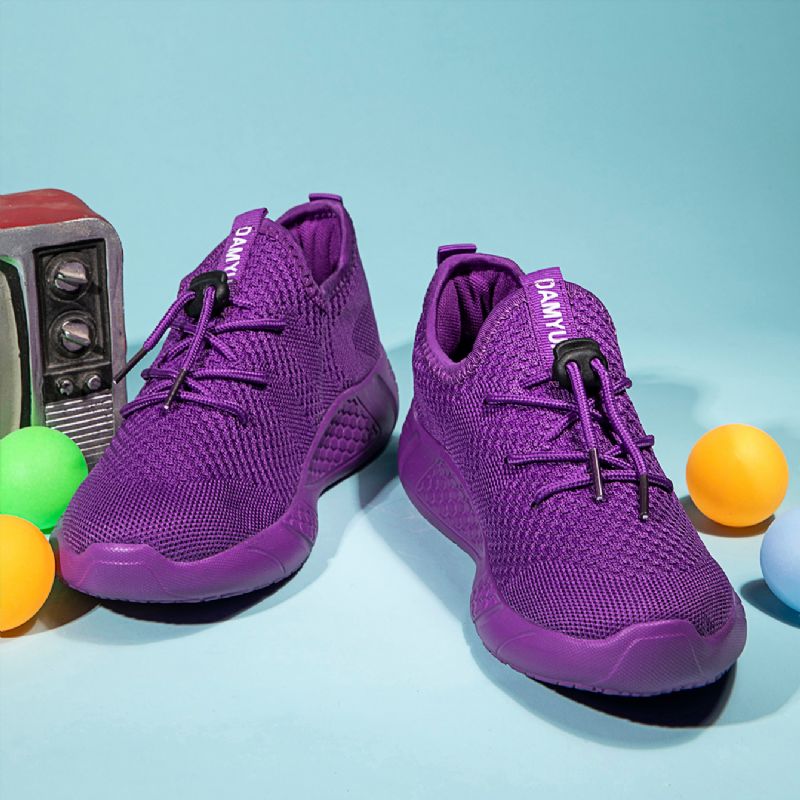 Børn Drenge Og Piger Ensfarvet Mesh Åndbare Komfortable Sneakers