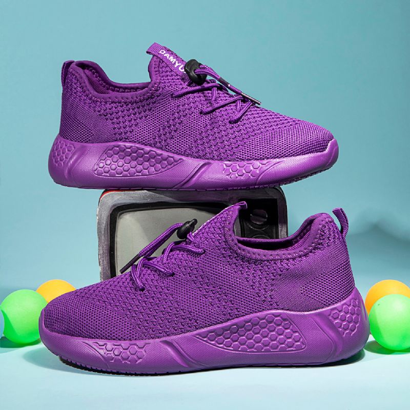 Børn Drenge Og Piger Ensfarvet Mesh Åndbare Komfortable Sneakers