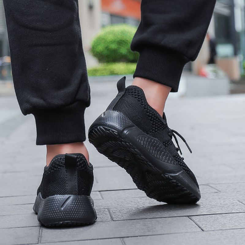 Børn Drenge Piger Sort Åndbar Sømrem Sneakers Sko