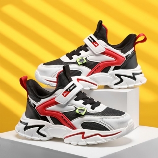 Børn Teenagere Drenge Sneakers Med Bløde Såler Letvægts Åndbar Skridsikker Krog-og-løkke Løbesko