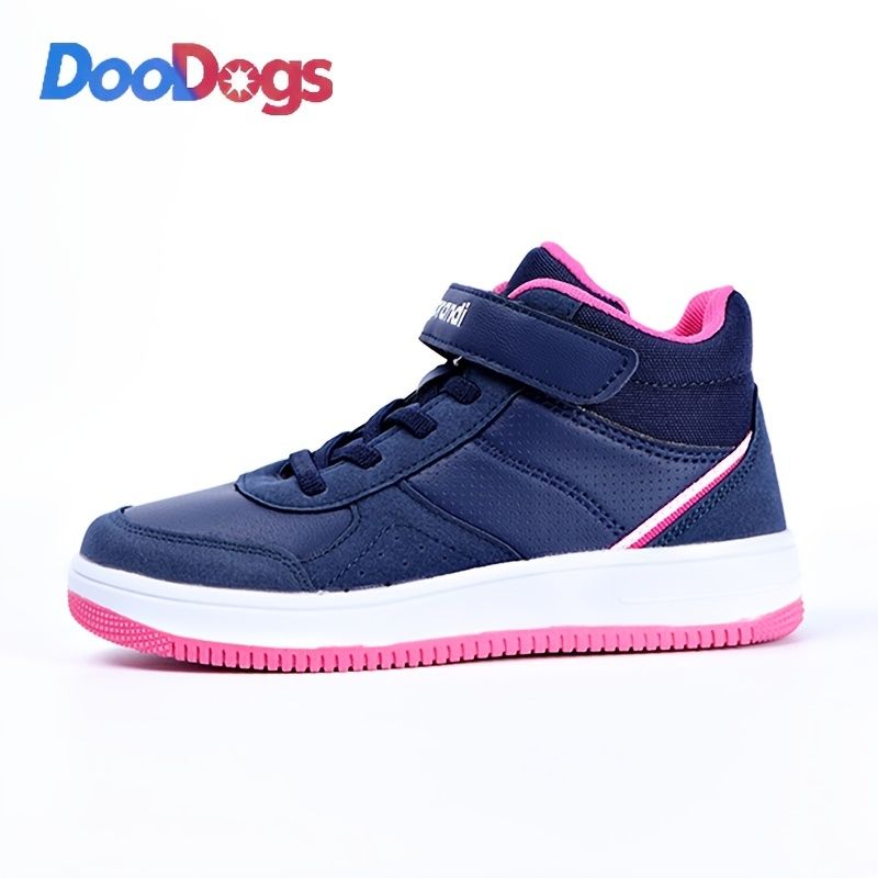 Doodogs Piger Sneakers Med Blød Sål Letvægts Åndbar Skridsikker Krog-og-løkke Fastener Fritidssko