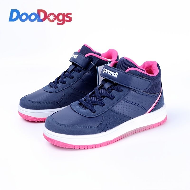 Doodogs Piger Sneakers Med Blød Sål Letvægts Åndbar Skridsikker Krog-og-løkke Fastener Fritidssko