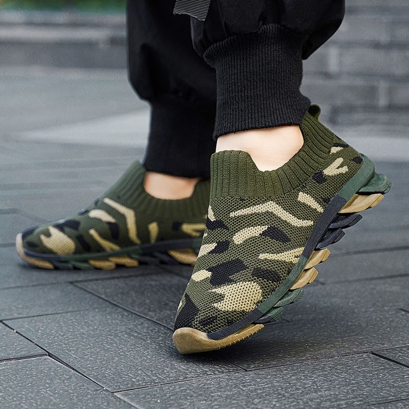 Drenge All Season Camo Grønne Sneakers