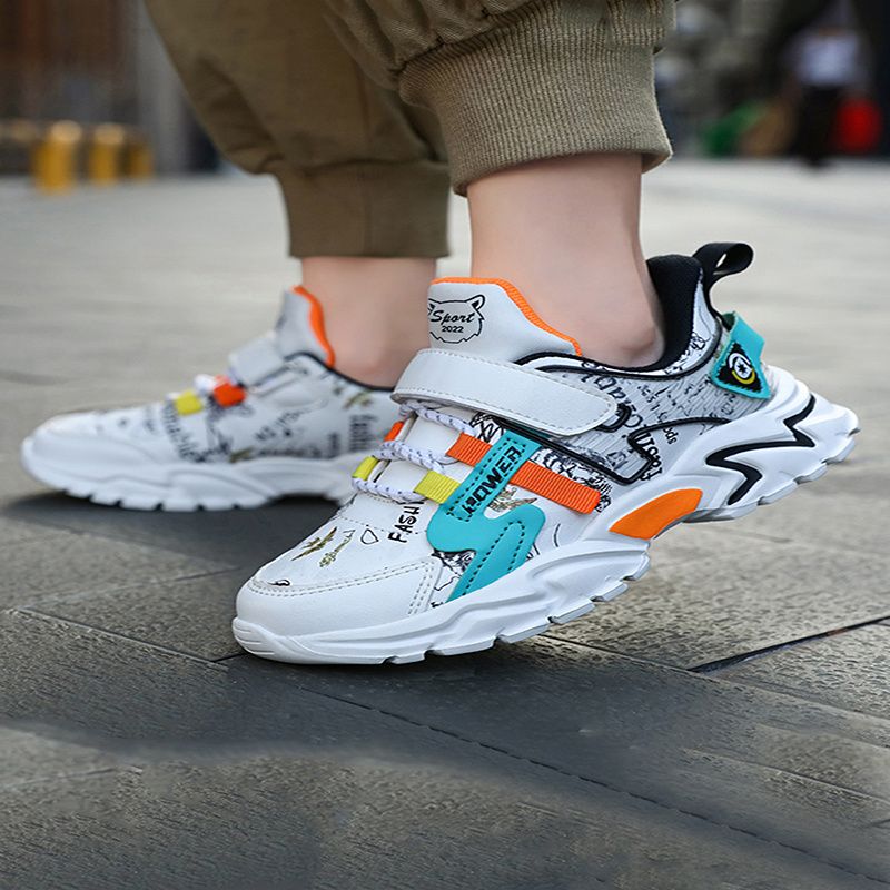 Lette Åndbare Sneakers Til Drenge Med Snørebånd Og Velcro