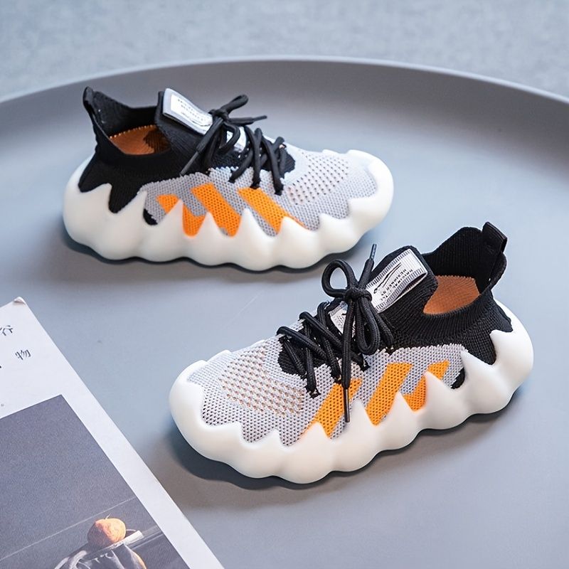 Piger Casual Strikket Sneaker Lav Top Åndbar Letvægts Skridsikker Bløde Såler Vandresko