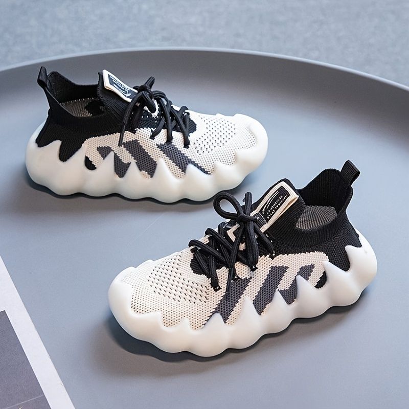 Piger Casual Strikket Sneaker Lav Top Åndbar Letvægts Skridsikker Bløde Såler Vandresko