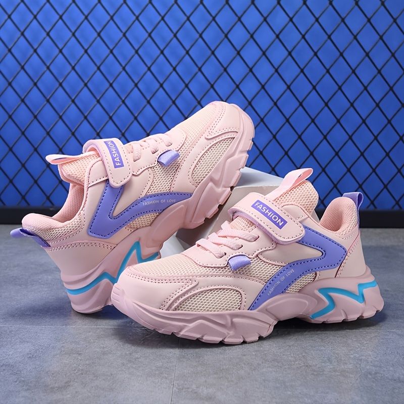 Piger Søde Casual Sneakers Low Top Åndbar Mesh Stribede Løbesko Til Udendørs