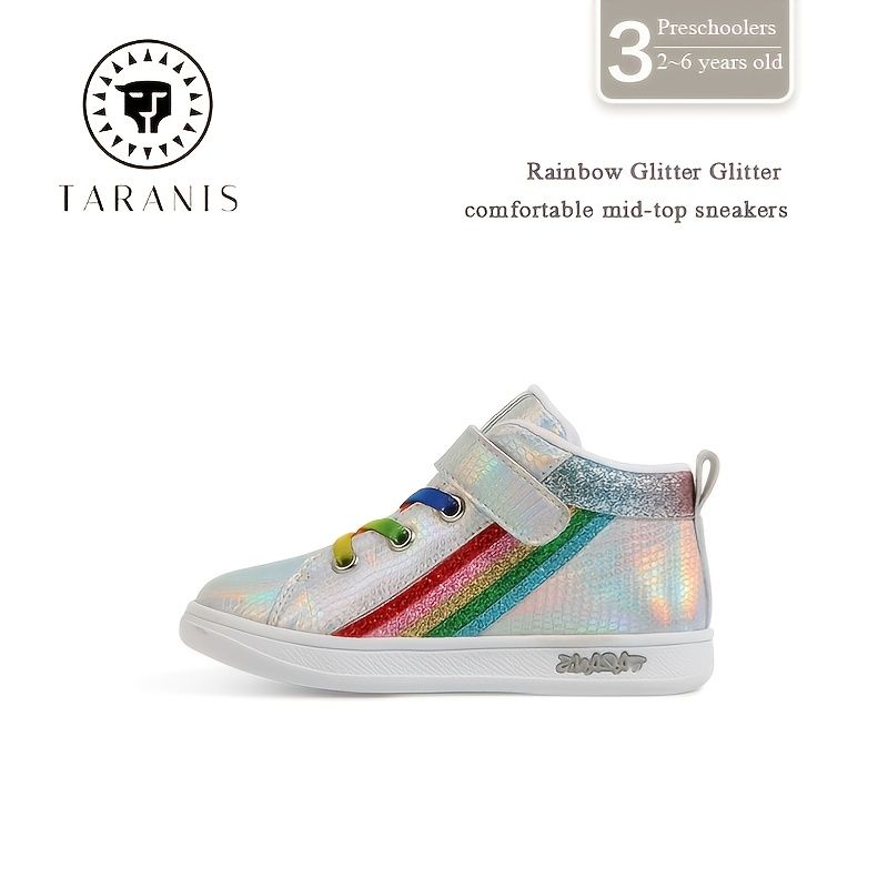 Rainbow Glitter Comfort Mid-top Sneakers Efterår Vinter