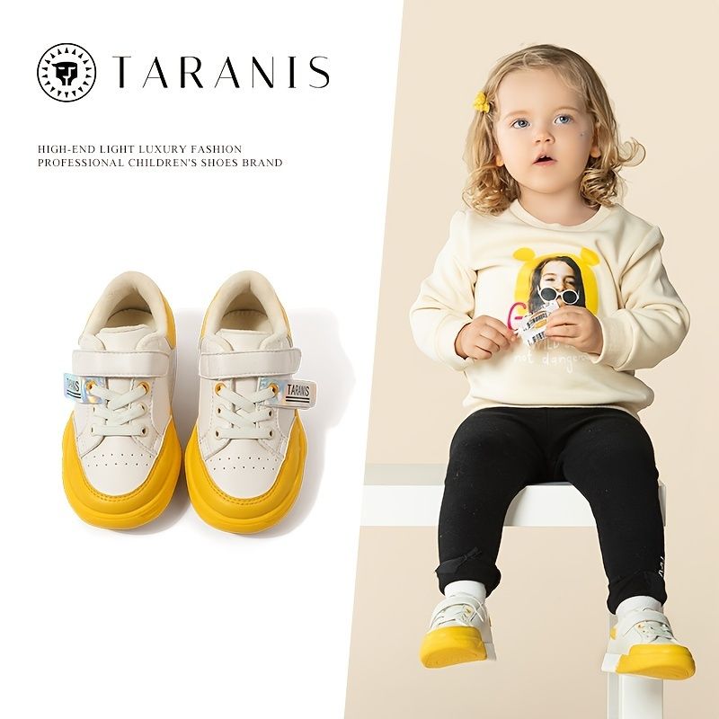 Skridsikre Børnesko I Kontrastfarve-sømme Design Mode Casual Sneakers