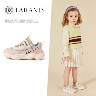 Splejset Farve Kollision Design Stilfuld Vitality Rainbow Element Piger Sneakers Efterår Vinter